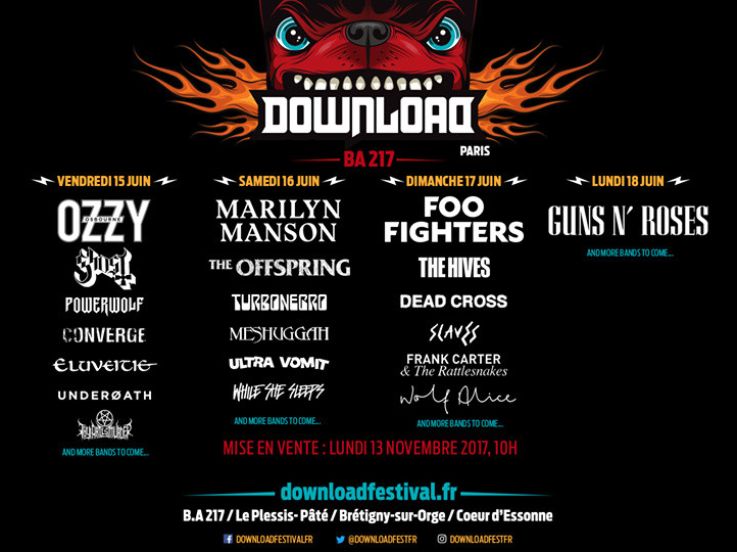 Download Festival Paris 2018 : Guns N' Roses, Ghost, The Offspring, The Hives... à l'affiche