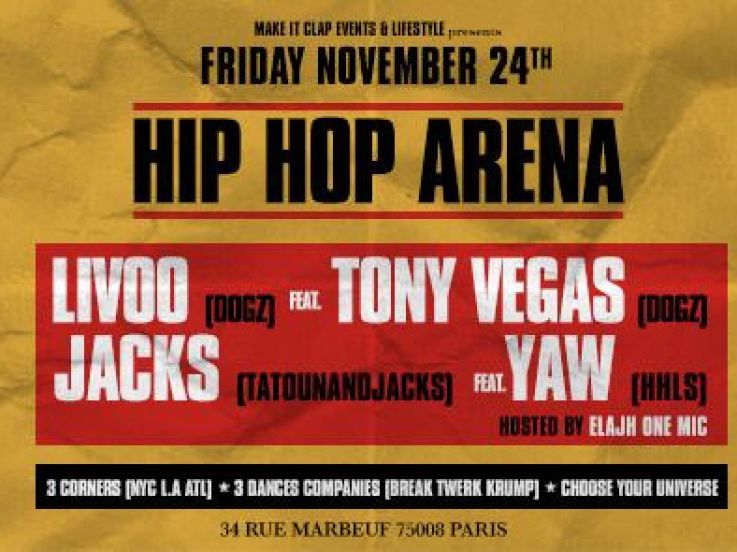 Hip Hop Arena Party x Best Dj's x Powerfull Show au Zig Zag Club