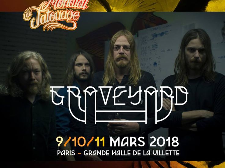 Mondial du Tatouage 2018 à Paris : Graveyard en concert à La Grande Halle de La Villette