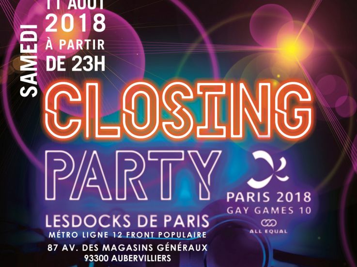 Gay Games 2018 à Paris : closing Party aux Docks de Paris