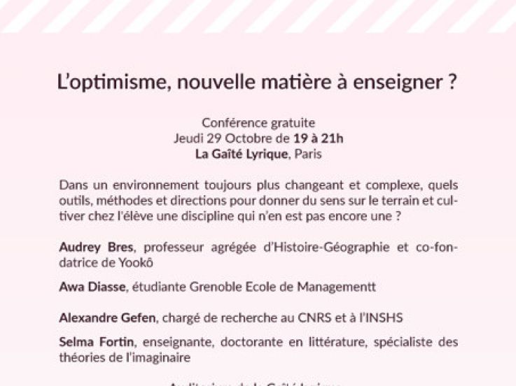 Conférence sur l'optimisme à la Gaîté Lyrique