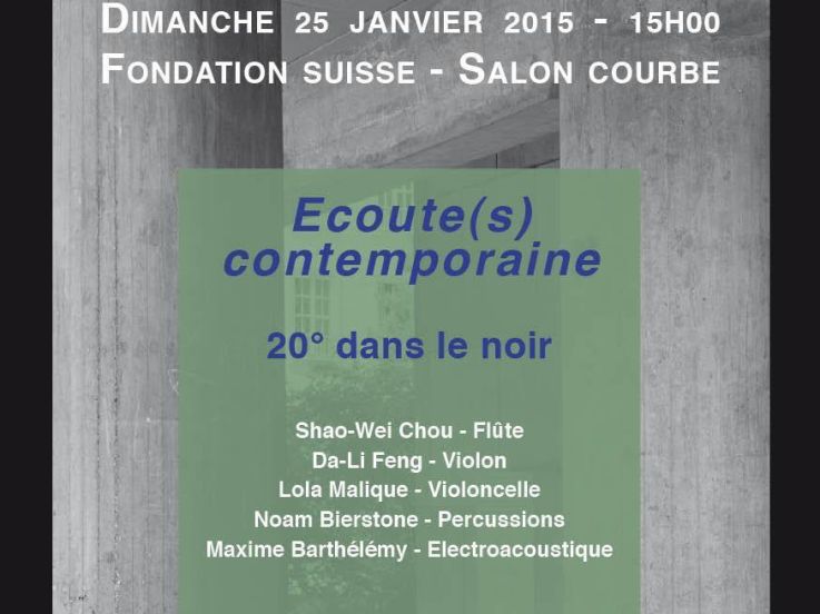 Cycle de musique contemporaine – Ensemble 20° dans le noir