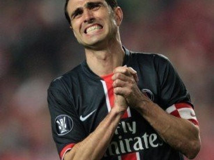 Lisbon, PORTUGAL: PsG's Pauleta reacts after he misses an opportunity to score against SL Benfica during their UEFA Cup football match at the Luz Stadium in Lisbon 15 March 2007.  AFP PHOTO/ NICOLAS ASFOURI (Photo credit should read NICOLAS ASFOURI/AFP/Getty Images)
