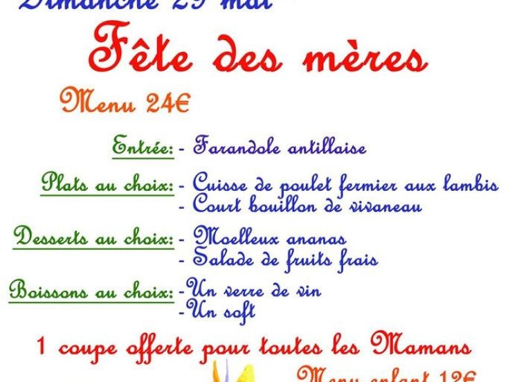   Fête des mères au Restaurant La Creole