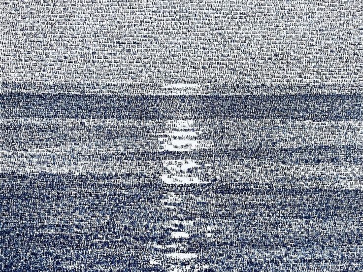 Federico Pietrella expose ses toiles pointillistes au tampon dateur à la Sobering Galerie