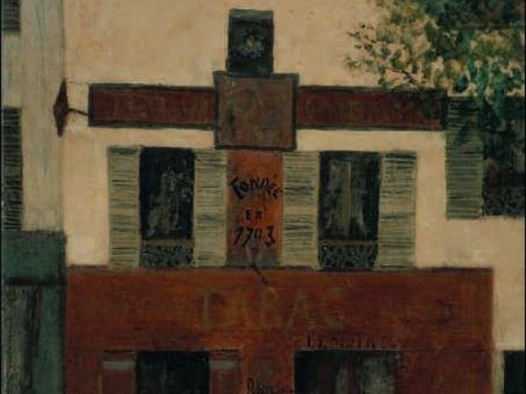 Maurice Utrillo
Place du Tertre à Montmartre,
Restaurant de la Mère Catherine, vers 1912
Huile sur toile, 80 x 60,5 cm
Collection particulière, Suisse.
© Jean Fabris © Adagp, Paris 2008