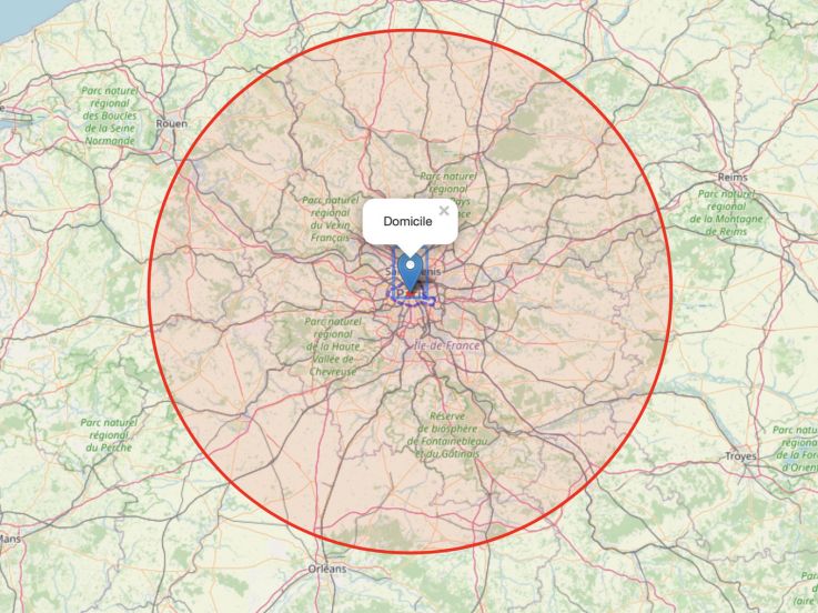 Déconfinement : comment calculer la zone de 100km à vol d'oiseau autorisés à partir de mon domicile