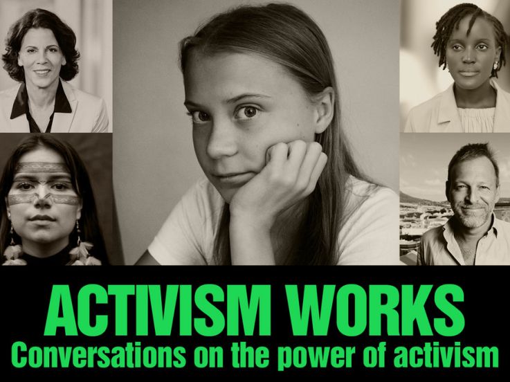 Greta Thunberg, Vanessa Nakate, Helena Gualinga animent