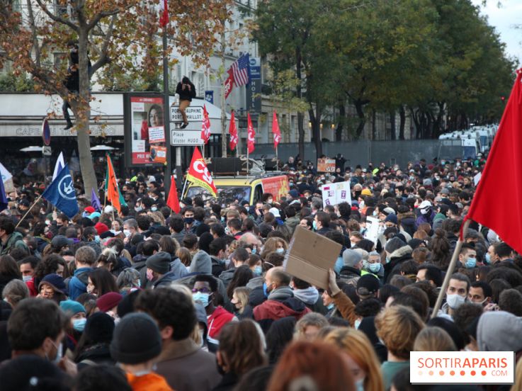 Manifestation pour l'emploi devant l'Assemblée Nationale à Paris ce samedi 23 janvier 2021 
