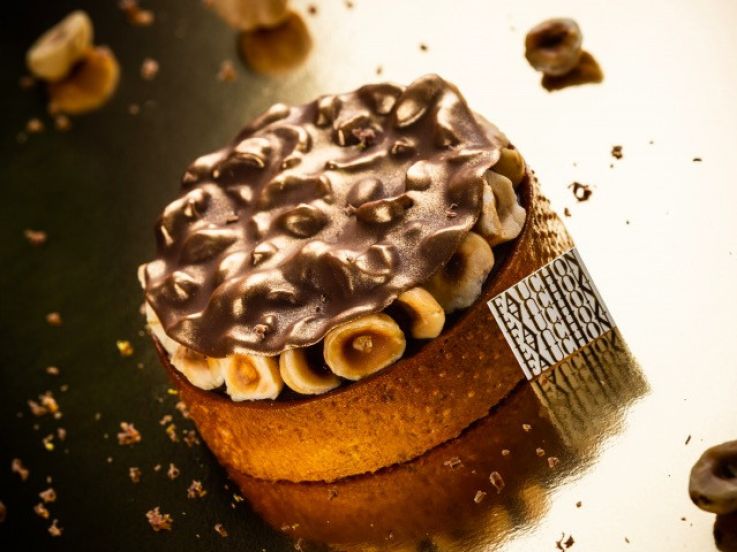 La recette de la tarte Gianduja Noisette de François Daubinet, chef pâtissier chez Fauchon