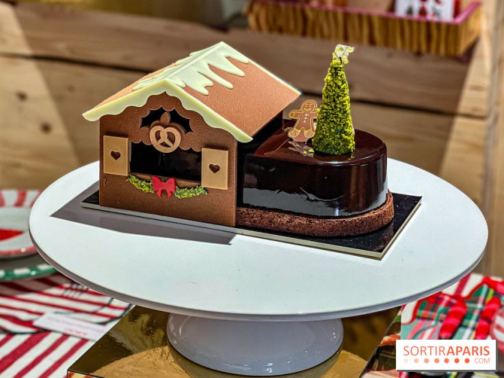 Bûches de Noël 2025 de La Grande Epicerie de Paris : trois gâteaux dans l'esprit des marchés de Noël