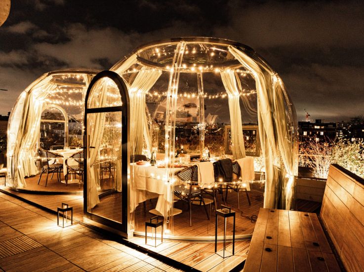 Bulle dinatoire sur le rooftop de l'hôtel Parchamp Paris Boulogne