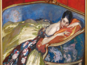 exposition musée montparnasse juin 2012? Exposition Domergue Musée du Montparnasse, expsosition Musée du Montparnasse Paris 2012 | Femme au canapé, 1919, huile sur toile, collection Ville de Cannes,  © Claude Germain, © adagp, Paris 2012