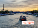 Visuels Paris - La Seine - Péniche - Coucher de soleil 
