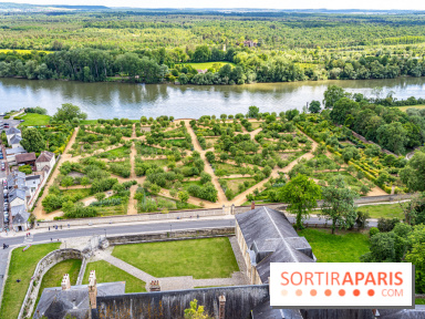 Le Château de la Roche Guyon, le château troglodyte dans le Val-d'Oise - 95 -  vue Jardin potager