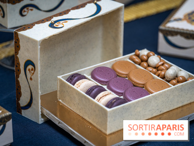 La bûche coffrets de Noël en trompe l'œil de Ladurée 2024 par Julien Alvarez et les créations de fête -  macarons