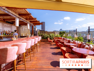 La terrasse en rooftop du Kinugawa à l'hôtel Sax Paris 7e