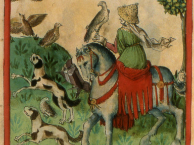 Femme à cheval à la
chasse, 