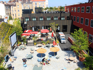 La terrasse du MOB Hôtel à Saint Ouen : bio et bon avec Brice Morvent !