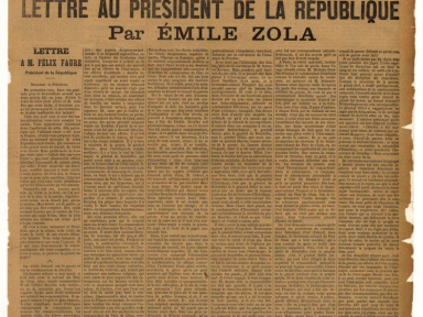 exposition bibliothèque François Mitterand, exposition BNF, exposition presse BnF, La Presse à la Une, La Presse à la Une Francois Mitterand Paris,  L’Aurore, 13 janvier 1898, article d’Emile Zola : « J’accuse …! »