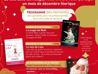 Les spectacles de Noël à La tête dans les nuages