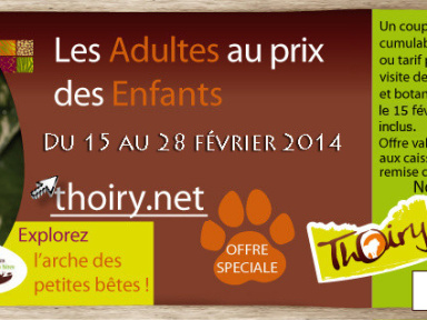 Bon plan Zoo de Thoiry, les adultes au prix des enfants
