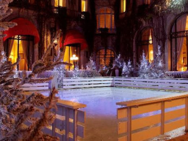 restaurant savoyard ephémère, plaza athénée, patinoire