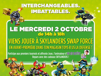 Grands Tournois Skylanders Swap Force au Toys de la Défense