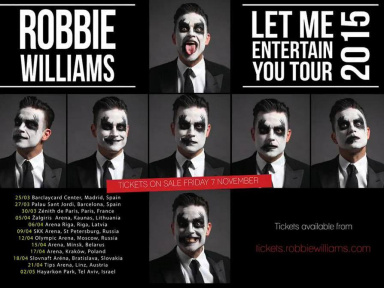 Robbie Williams en concert au Zénith de Paris en mars 2015