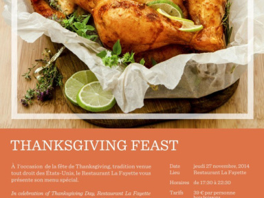 Thanksgiving 2014 au restaurant Lafayette du Hyatt Regency Paris Etoile