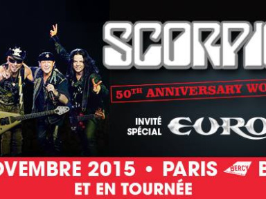 Scorpions en concert à Paris Bercy en novembre 2015 avec Europe