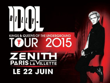 Billy Idol en concert au Zénith de Paris en juin 2015