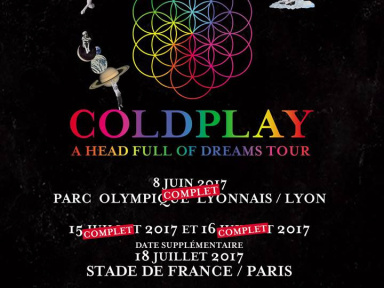 Coldplay en concerts au Stade de France en juillet 2017