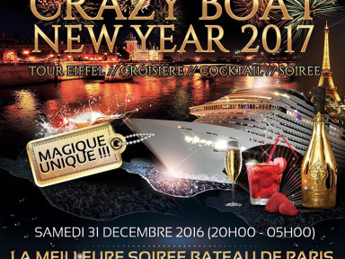 Réveillon 2017 à Paris : Crazy Boat Tour Eiffel Croisière VIP New Year 2017 au River's King