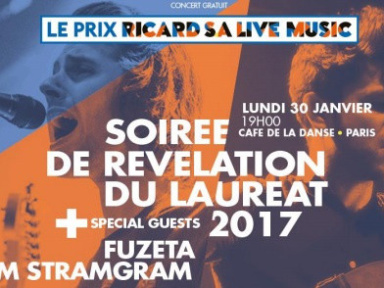 Prix Ricard SA Live Music : soirée de révélation du lauréat 2017 au Café de La Danse 