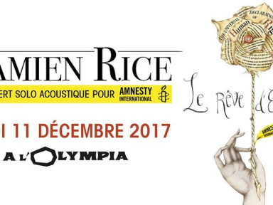 Damien Rice en concert solo acoustique à l'Olympia de Paris en décembre 2017