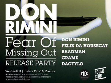 Fear of Missing out Release Party au Social Club avec Don Rimini 
