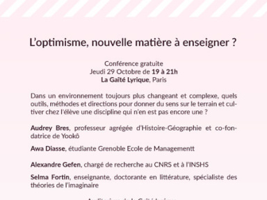 Conférence sur l'optimisme à la Gaîté Lyrique