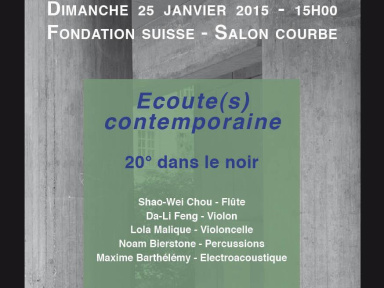 Cycle de musique contemporaine – Ensemble 20° dans le noir