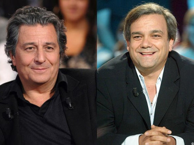Christian Clavier et Didier Bourdon dans La Cage aux Folles mise en scène par Pierre Mondy