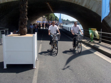 Vélib' à Paris plage, sur les bords de Seine