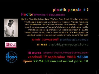 Soirée, Paris, Plastik People, Djoon, Hector
