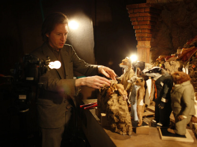 Wes Anderson sur le tournage de Fantastic Mr. Fox