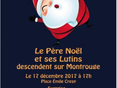 Le Père Noël et ses lutins descendent du ciel à Montrouge
