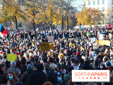 Manifestation pour les libertés place du Palais-Royal à Paris ce samedi 23 janvier 2021
