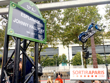 Inauguration de l'esplanade Johnny Hallyday devant l'Accor Arena de Bercy à Paris 