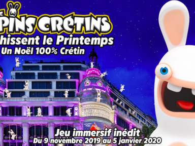 Les Lapins Crétins envahissent le Printemps Haussmann dans un jeu immersif