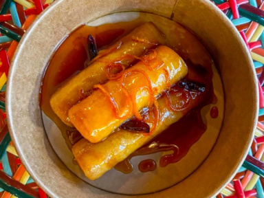 La recette des crêpes Suzette orange et cerise de Mélanie Serre