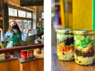 Cuisine bio en bocaux à emporter à La Recyclerie