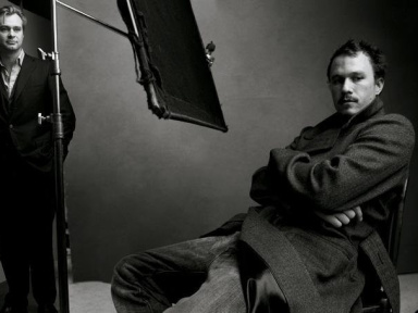 Christopher Nolan et Heath Ledger (The Dark Knight, Le Chevalier Noir)
